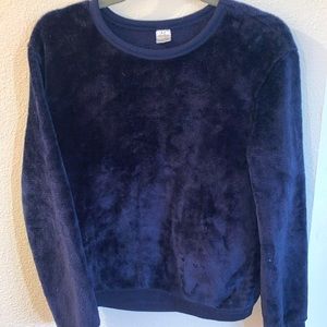 Fuzzy blue Cold Crush crewneck, size M, very soft sweater